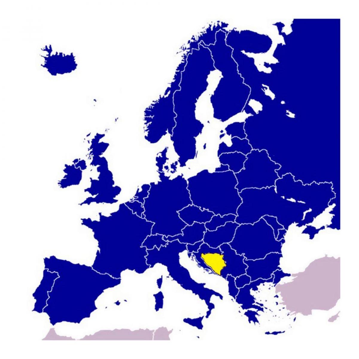 Kort af Bosníu og Herzegóvínu evrópu