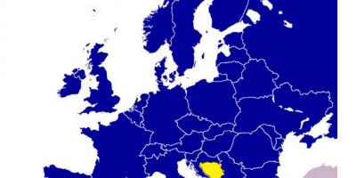Kort af Bosníu og Herzegóvínu evrópu